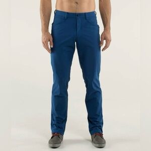 Gently used Lululemon Athletica mission pants II rugged blue inkwell dress up 32